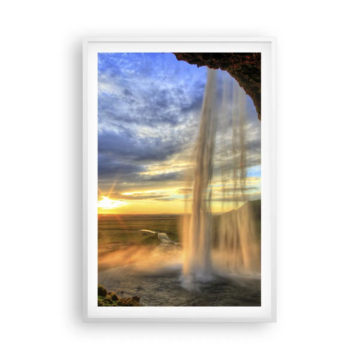 Plakat w białej ramie - Świat za zasłoną kropel - 61x91 cm