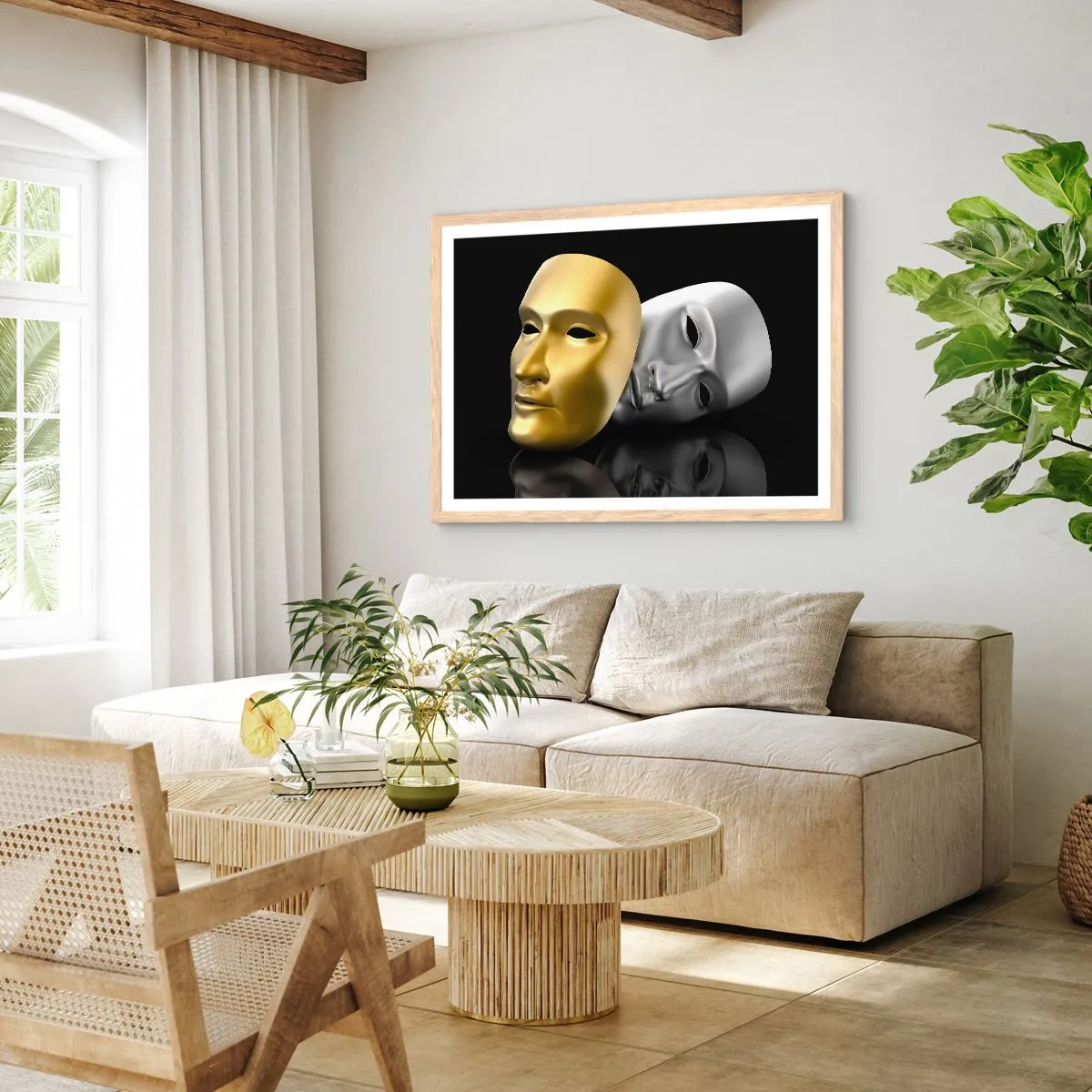 Plakat w ramie jasny dąb - Życie to jest teatr - 100x70 cm