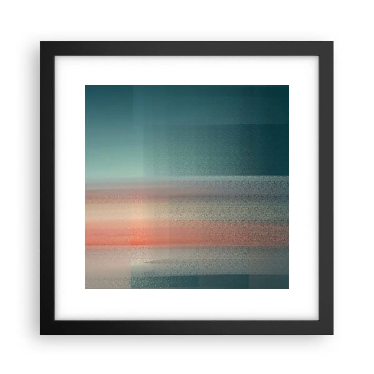 Plakat w czarnej ramie - Abstrakcja: fale światła - 30x30 cm