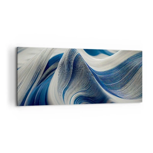 Obraz na płótnie - Płynność błękitu i bieli - 100x40 cm