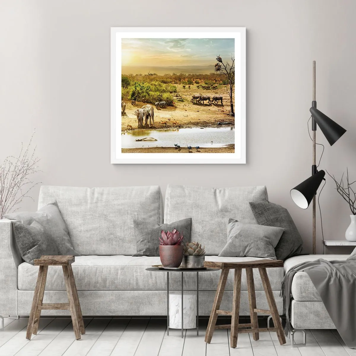 Plakat w białej ramie - "Z Edenu zaś wypływała rzeka…" - 50x50 cm