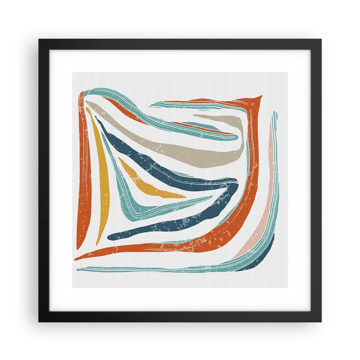 Plakat w czarnej ramie - Abstrakcja przyjaźnie uśmiechnięta - 40x40 cm
