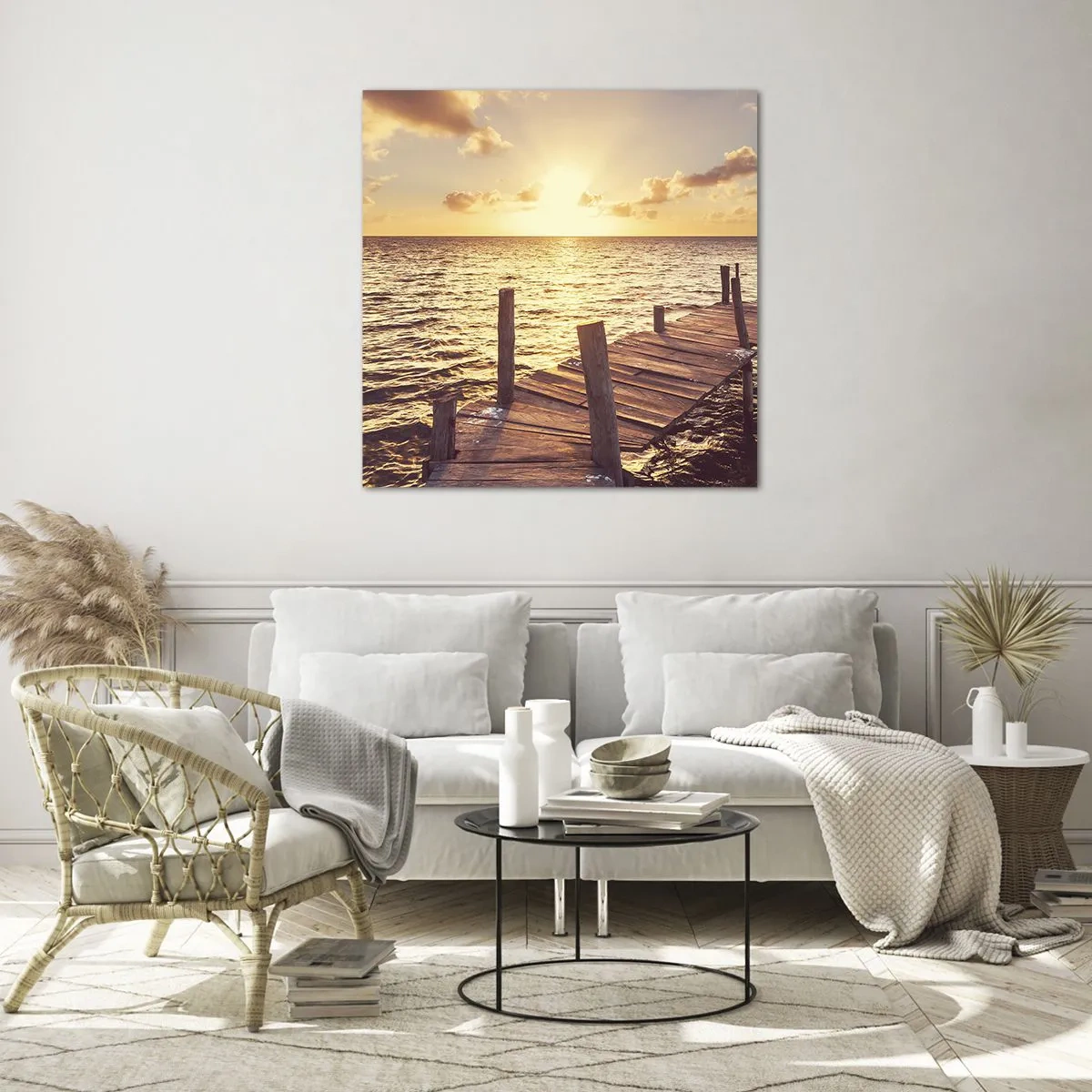 Obraz na szkle - Złota kraina łagodności - 40x40 cm