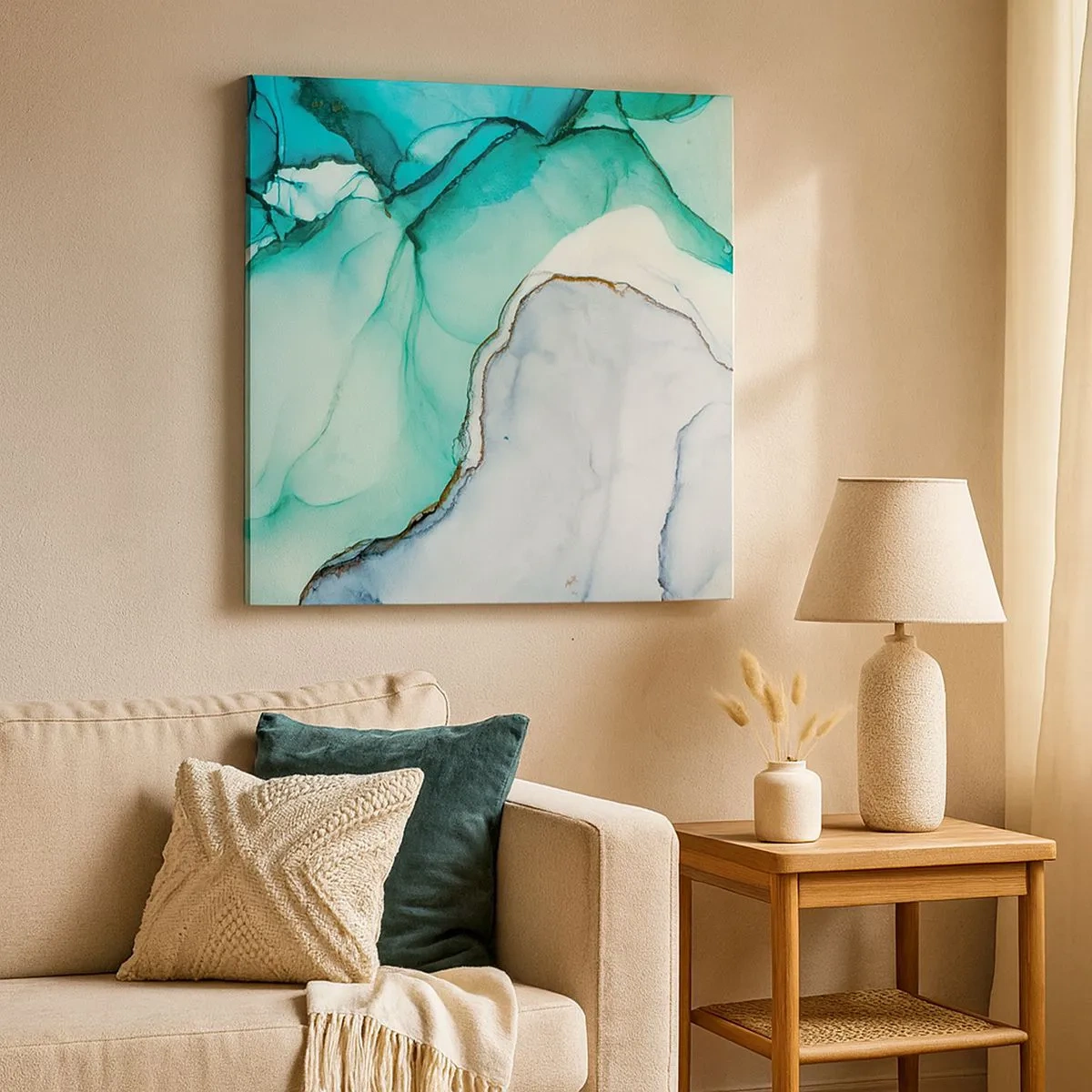 Obraz na płótnie - Studium w turkusie - 30x30 cm