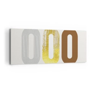 Obraz na płótnie - Abstrakcyjny motyw trzech geometrycznych kształtów - 120x50cm - Ooo! - Nowoczesna dekoracja ścienna do salonu i sypialni ARTTOR