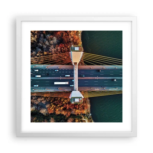 Plakat w białej ramie - ZA wodami, za lasami - 40x40 cm