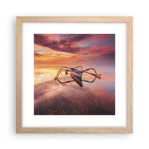Plakat w ramie jasny dąb - Spokój tropikalnego wieczoru - 30x30 cm