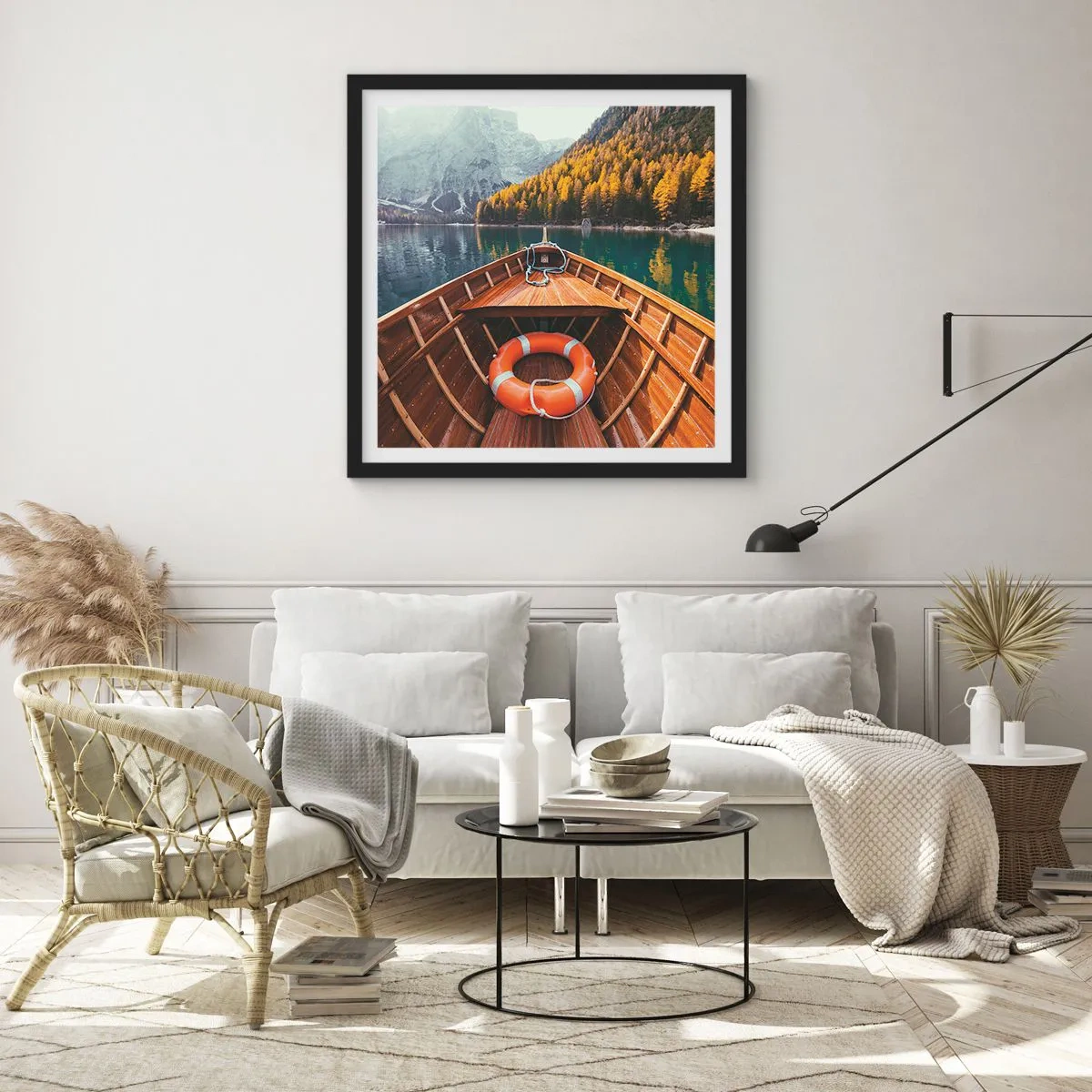 Plakat w czarnej ramie - Górska wycieczka - 30x30 cm