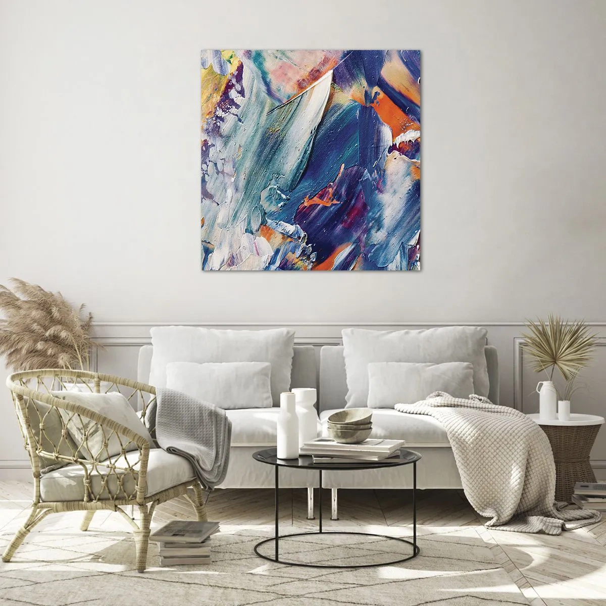 Obraz na szkle - Zamęt koloru - 30x30 cm