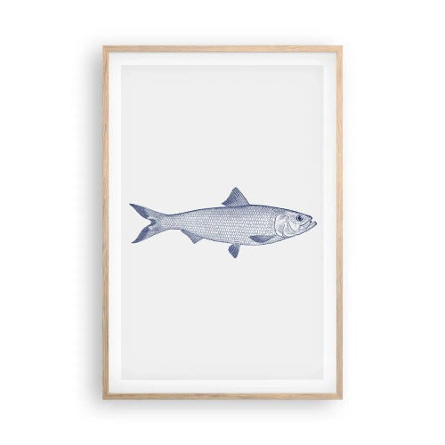 Plakat w ramie jasny dąb - Pozdrowienia z północnych mórz - 61x91 cm