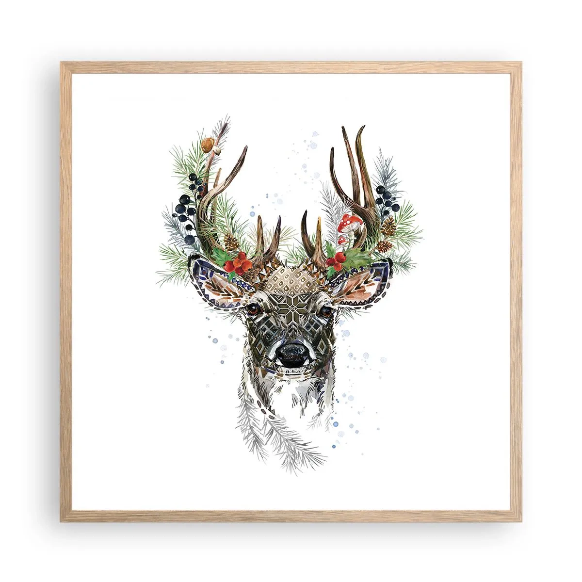 Plakat w ramie jasny dąb - W świątecznej szacie - 60x60 cm