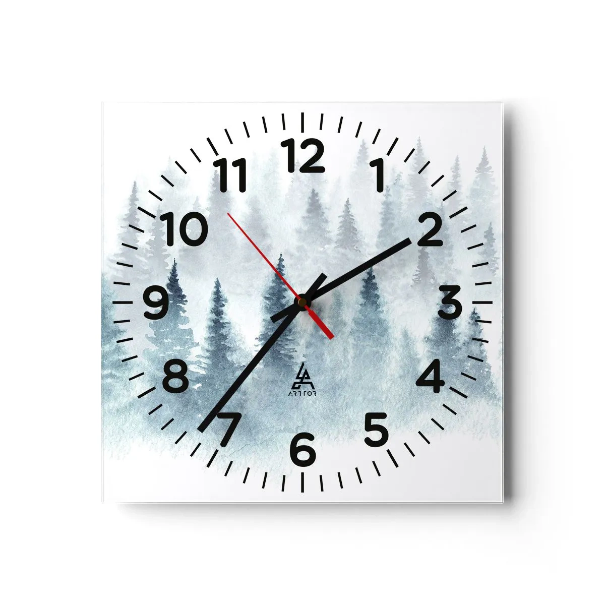 Zegar ścienny - Otulone mgłą - 40x40 cm