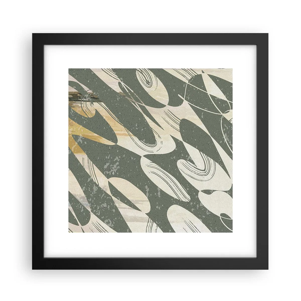 Plakat w czarnej ramie - Abstrakcja zrytmizowana - 30x30 cm