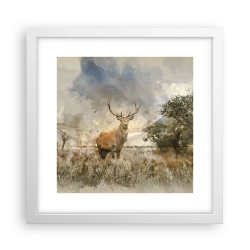 Plakat w białej ramie - Godność - siła - dostojeństwo - 30x30 cm