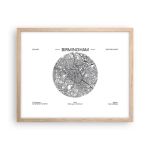 Plakat w ramie jasny dąb - Anatomia Birmingham - 50x40 cm
