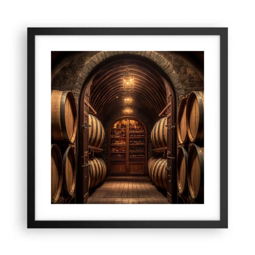 Plakat w czarnej ramie - Klimatyczna piwnica - 40x40 cm
