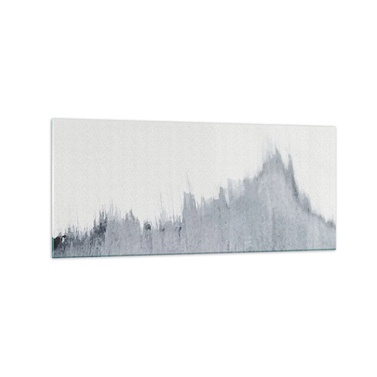 Obraz na szkle - Abstrakcyjna szara kompozycja w minimalistycznym stylu - 120x50cm - Tajemniczy zapis - Nowoczesna dekoracja ścienna do salonu i sypialni ARTTOR