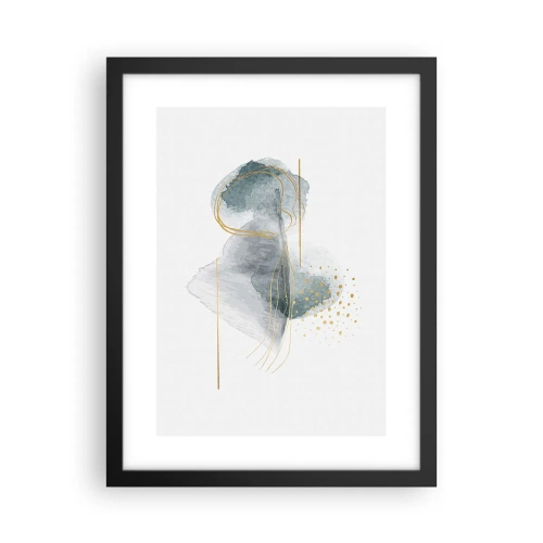 Plakat w czarnej ramie - O związkach szarości i złota - 30x40 cm
