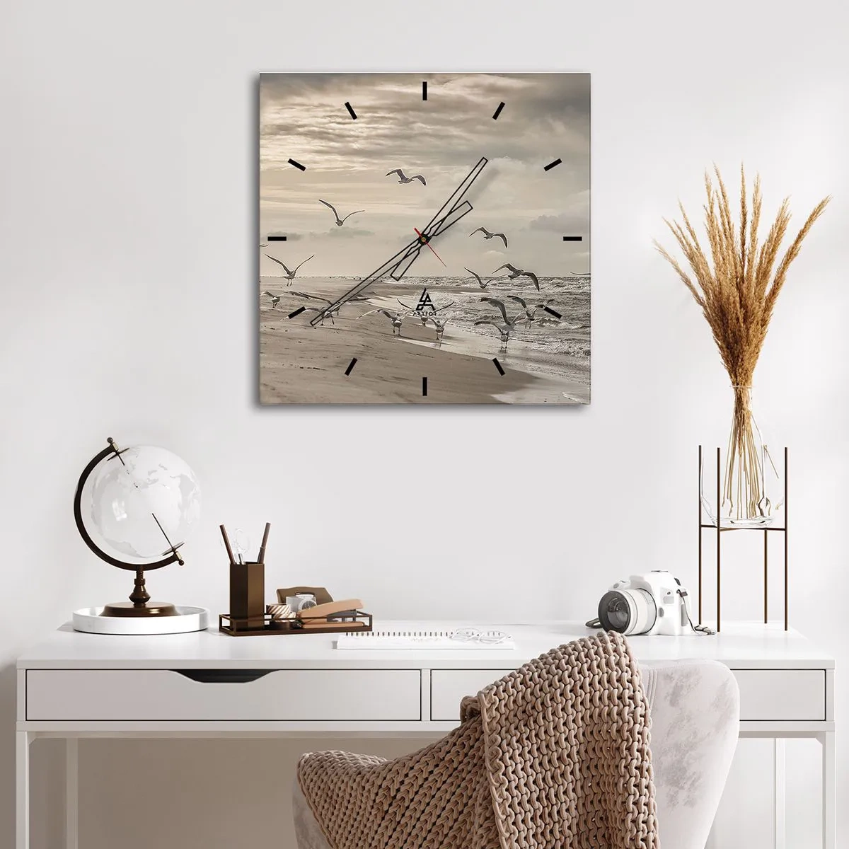 Zegar ścienny - Morza szum, ptaków śpiew - 30x30 cm