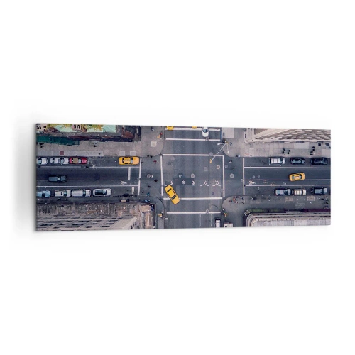 Obraz na płótnie - Widok z lotu ptaka na ruchliwą ulicę miasta - 160x50cm - Prosty wybór - Nowoczesna dekoracja ścienna do salonu i sypialni ARTTOR