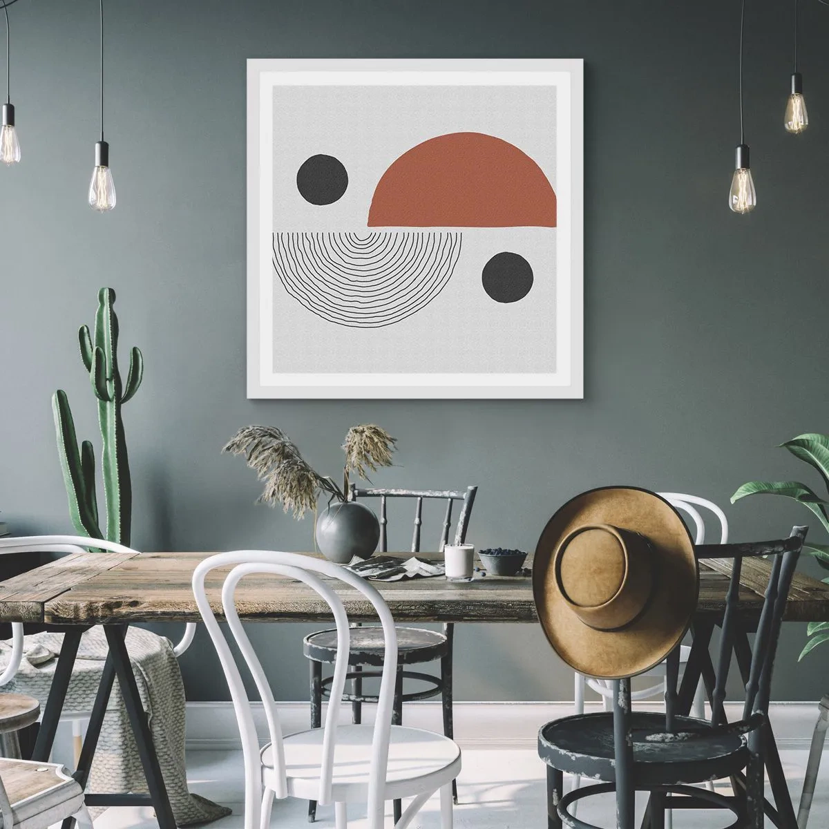 Plakat w białej ramie - Doskonałość koła - 30x30 cm