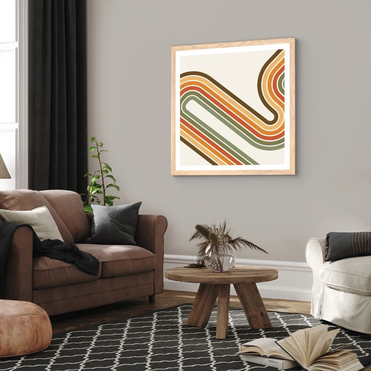 Plakat w ramie jasny dąb - Zygzakiem do celu - 50x50 cm