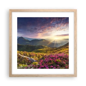 Plakat w ramie jasny dąb - Świeżość górskiego poranka - 40x40 cm