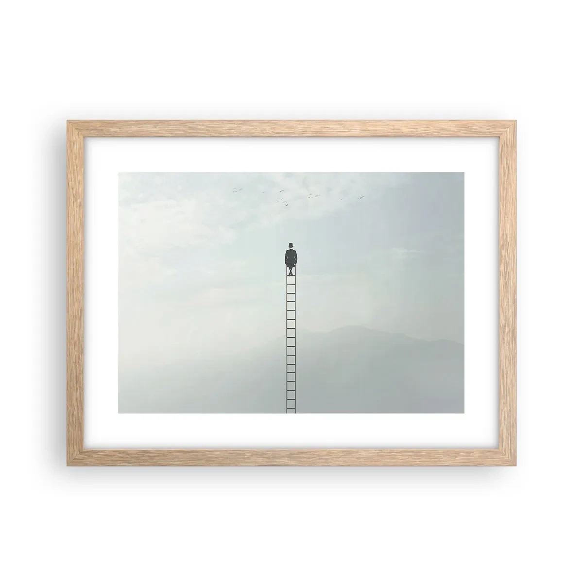 Plakat w ramie jasny dąb - Wznieś się ponadto - 40x30 cm
