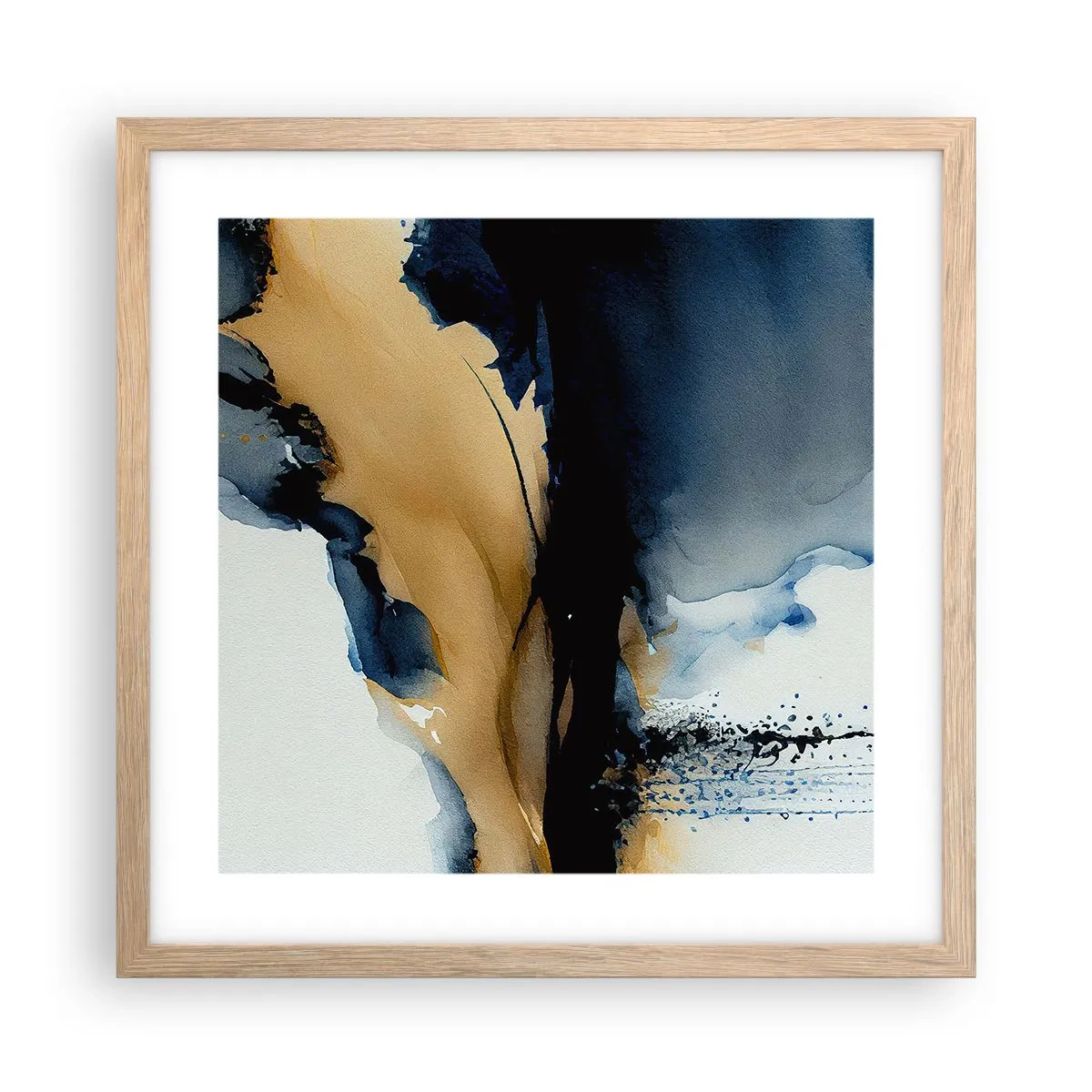 Plakat w ramie jasny dąb - Za zasłoną - 40x40 cm
