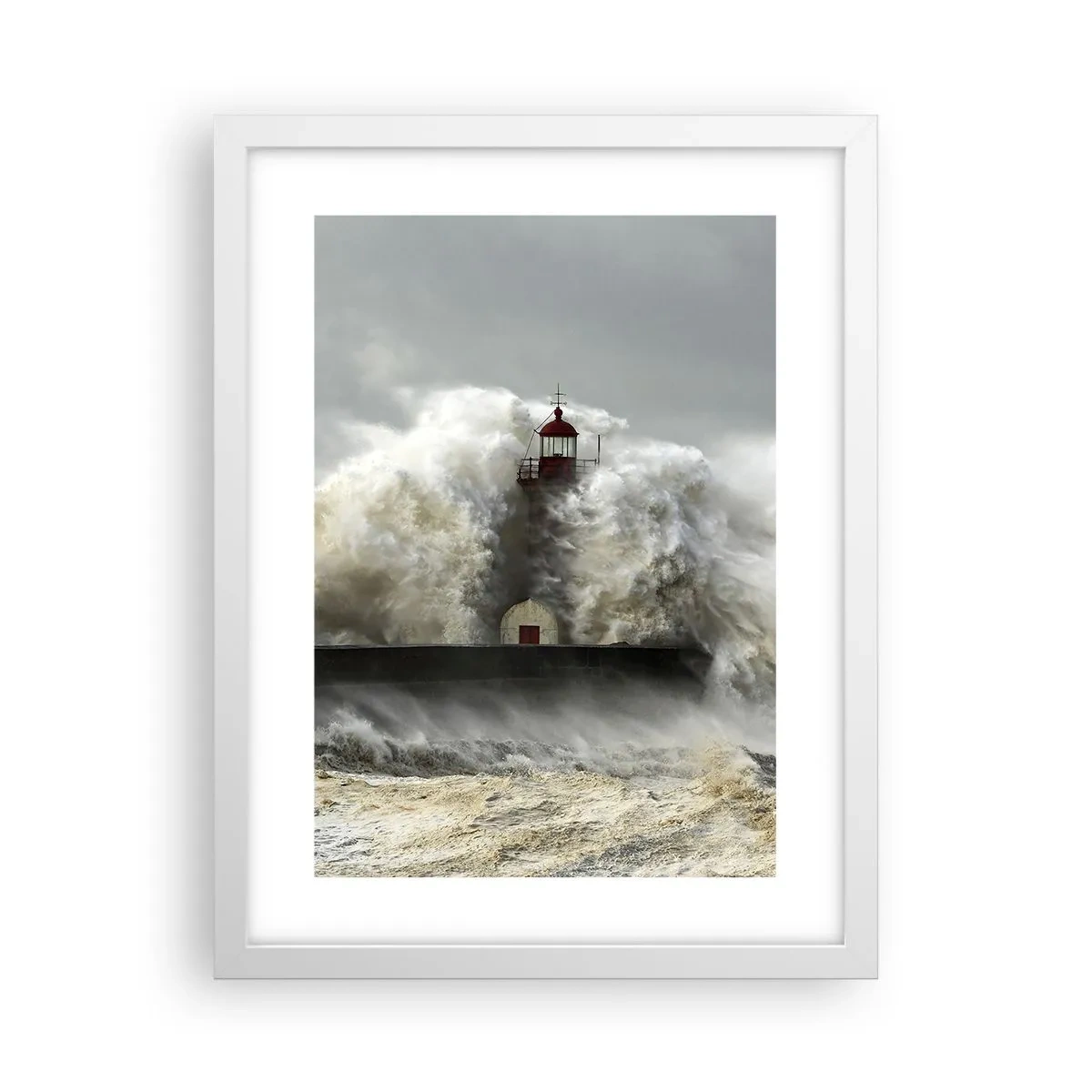 Plakat w białej ramie - Gniew oceanu - 30x40 cm
