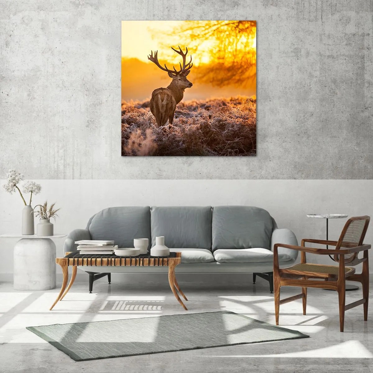 Obraz na szkle - Król jesiennego lasu - 50x50 cm