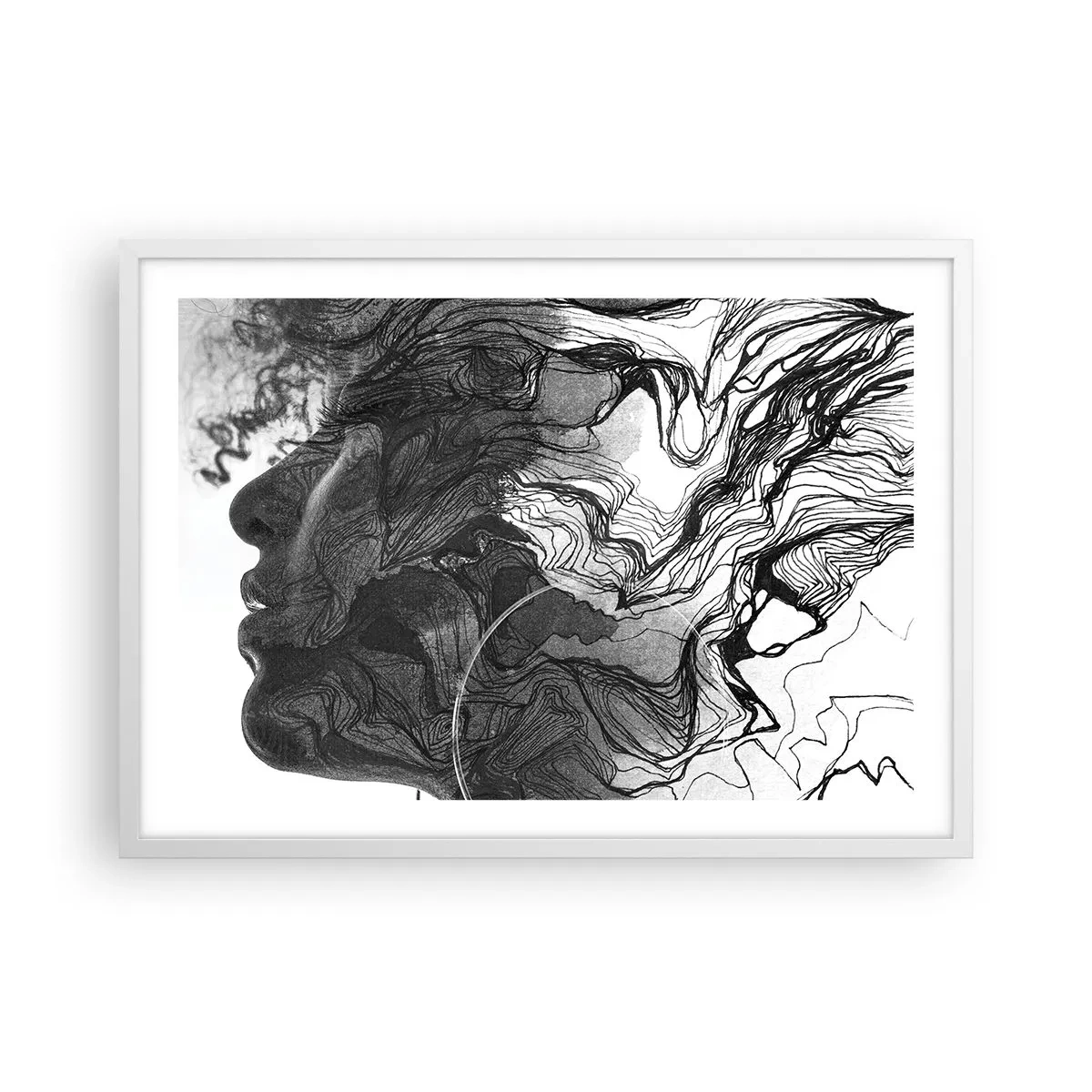 Plakat w białej ramie - Zaplątana w marzeniach - 70x50 cm