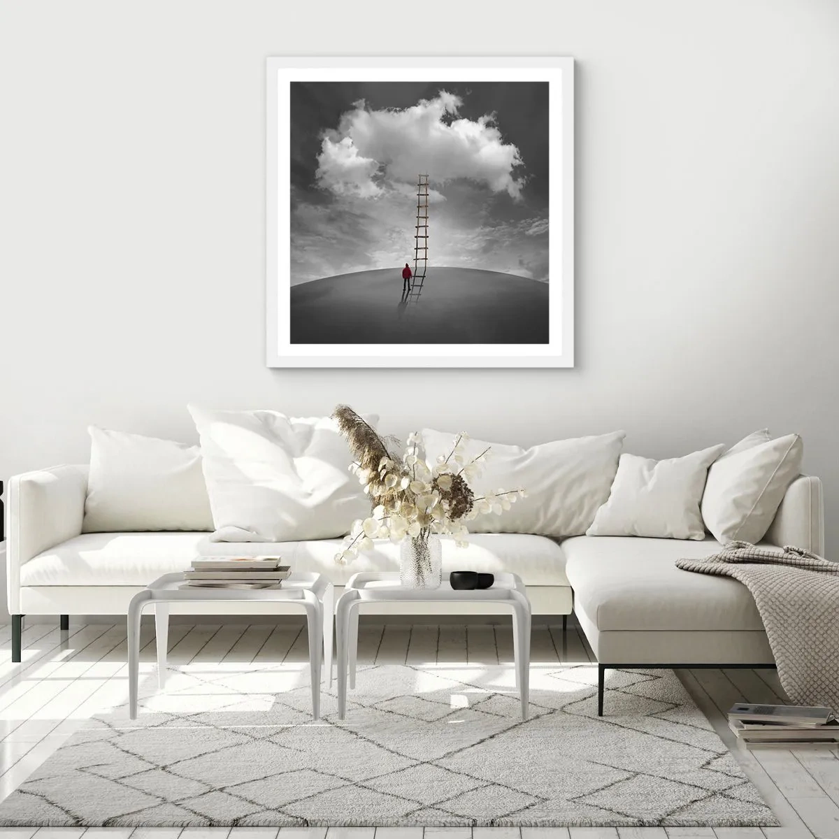 Plakat w białej ramie - Wszystko możliwe - 50x50 cm