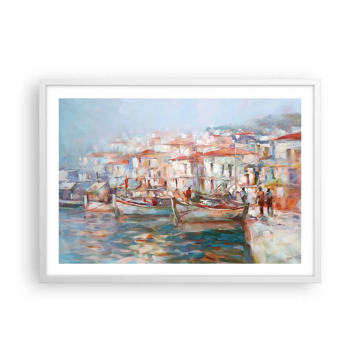 Plakat w białej ramie - Pastelowe wakacje - 70x50 cm