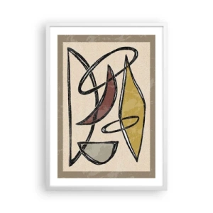 Plakat w białej ramie - Piony i poziomy - 50x70 cm