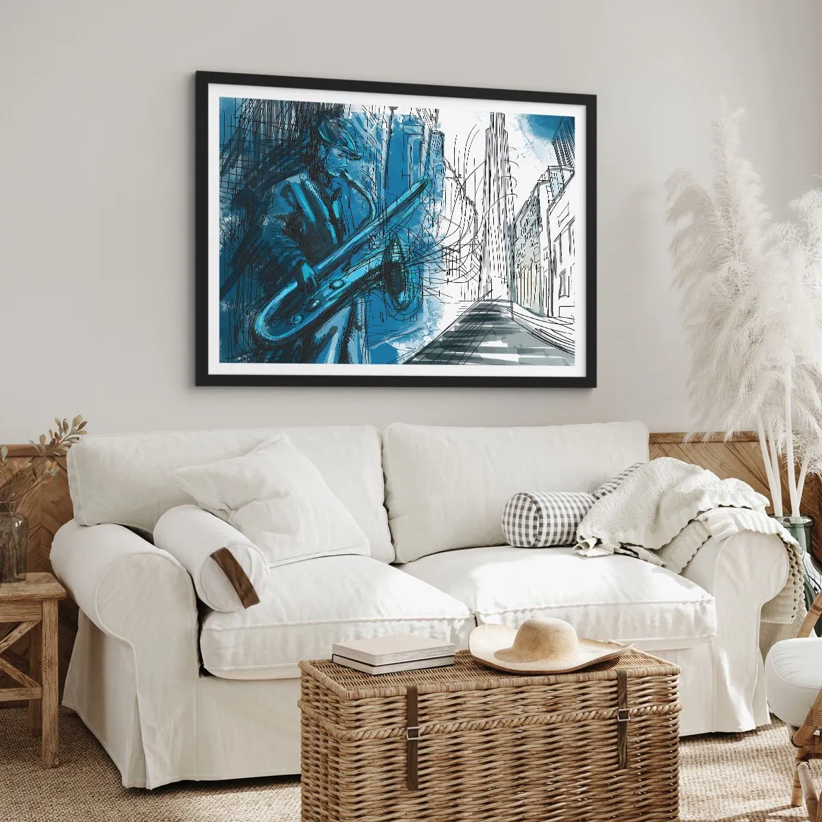 Plakat w czarnej ramie - Miejska rapsodia - 91x61 cm