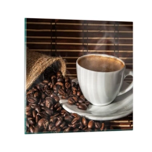 Obraz na szkle - Czarność węgla, przejrzystość bursztynu - 30x30 cm