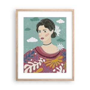 Plakat w ramie jasny dąb - Z melancholią w spojrzeniu - 40x50 cm