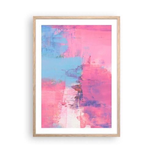 Plakat w ramie jasny dąb - Róż, błękit i szczypta światła - 50x70 cm