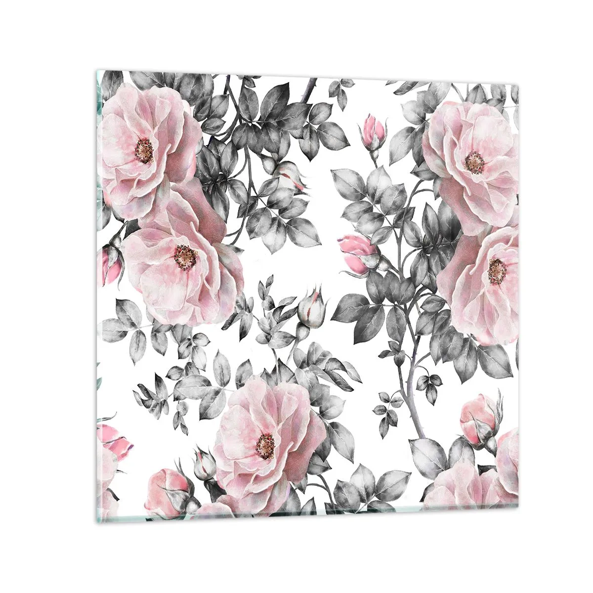 Obraz na szkle - Zagubić się w kwiatach róż - 70x70 cm