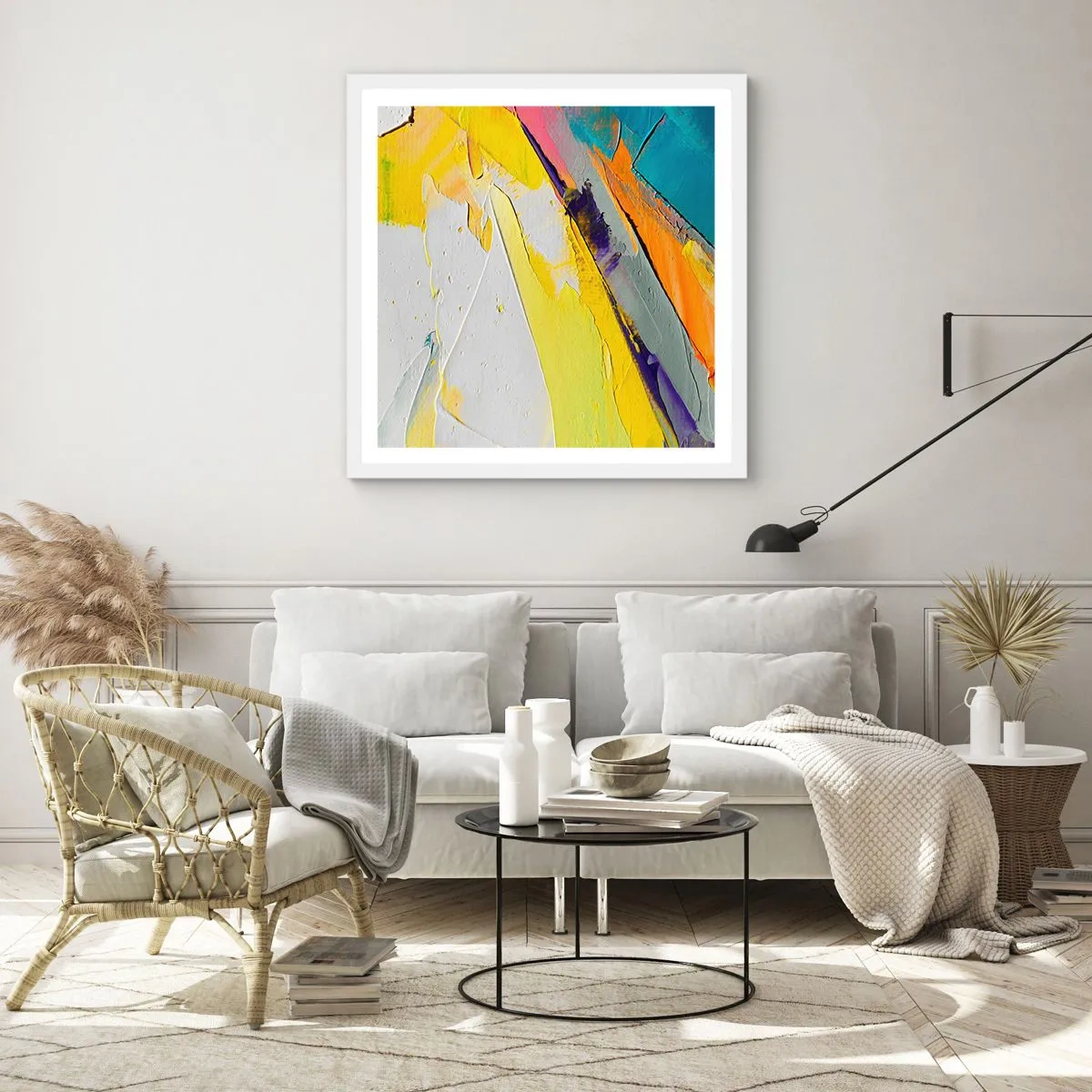 Plakat w białej ramie - Anatomia światła - 30x30 cm