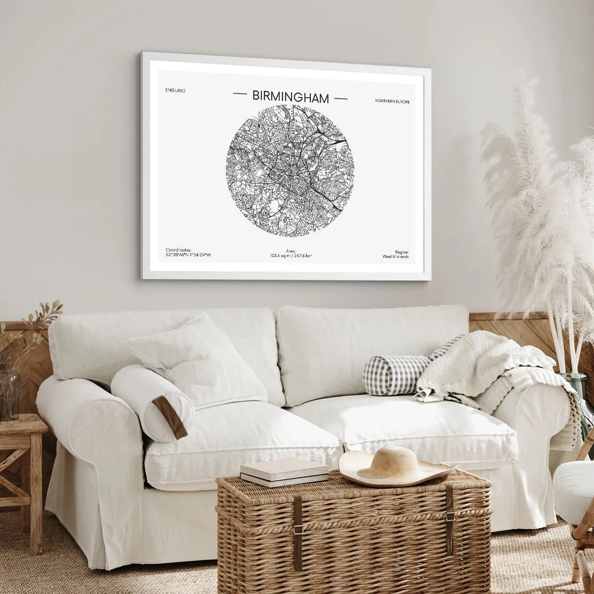 Plakat w białej ramie - Anatomia Birmingham - 100x70 cm