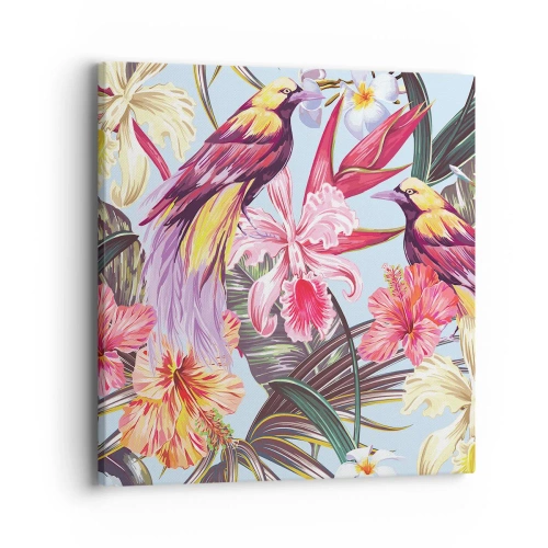 Obraz na płótnie - Płatki i piórka - 40x40 cm