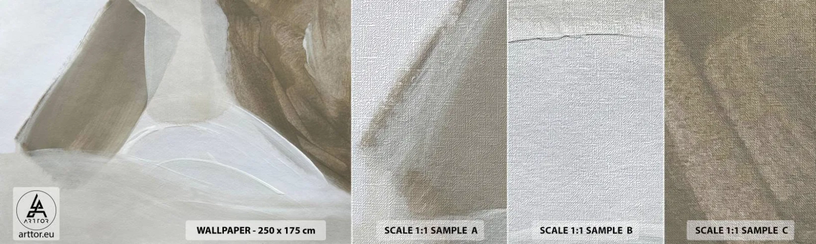 Fototapeta Próbka Premium Canvas - Fala bieli - Jasny, Sztuka, Minimalistyczny - 100x30 cm