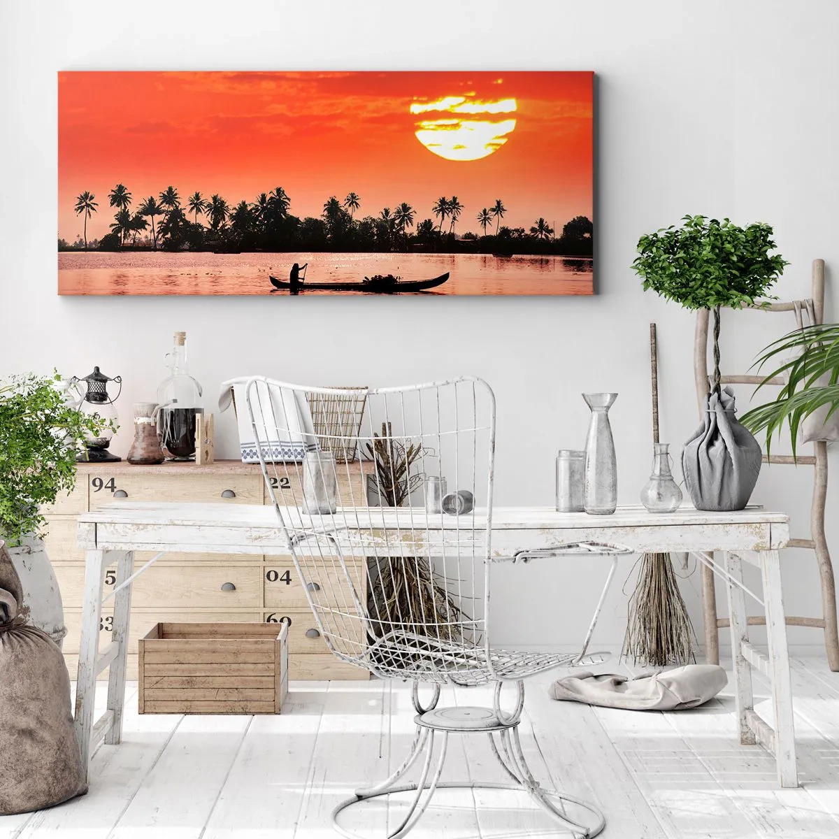 Obraz na płótnie - Spokój tropików o zachodzie - 100x40 cm