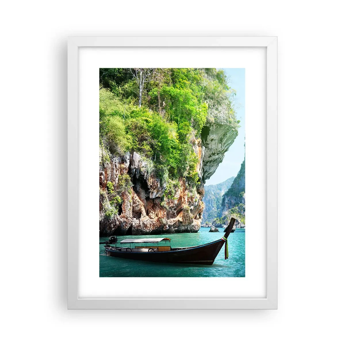 Plakat w białej ramie - Zaproszenie do egzotycznej podróży - 30x40 cm