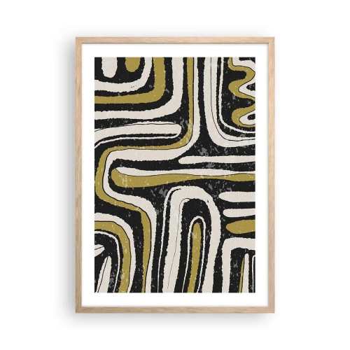 Plakat w ramie jasny dąb - Kompozycja: trakty i zaułki - 50x70 cm