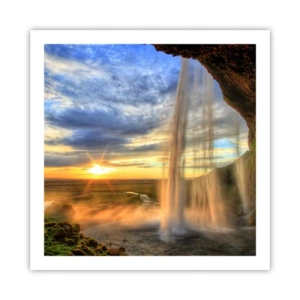 Plakat - Świat za zasłoną kropel - 60x60 cm