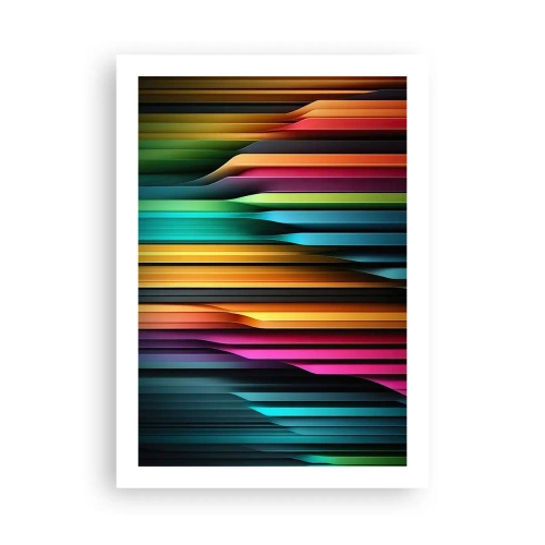 Plakat - Kolorowe pasy w futurystycznym stylu - 50x70cm - Świetlne organy - Nowoczesna dekoracja ścienna do salonu, kuchni i sypialni ARTTOR