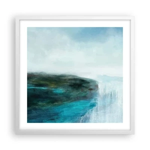 Plakat w białej ramie - Abstrakcja marynistyczna - 50x50 cm